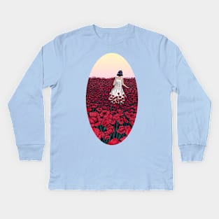 Field of Poppies Kids Long Sleeve T-Shirt